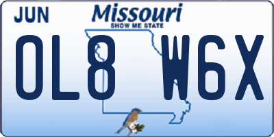 MO license plate OL8W6X