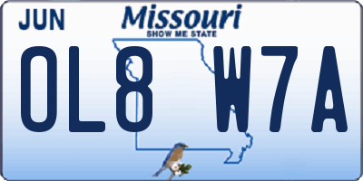 MO license plate OL8W7A