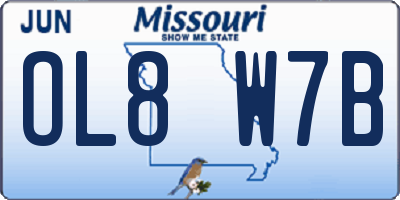 MO license plate OL8W7B