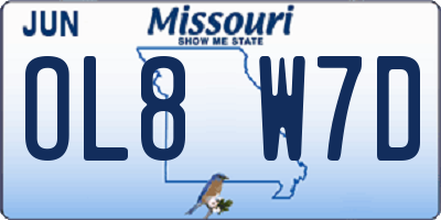 MO license plate OL8W7D