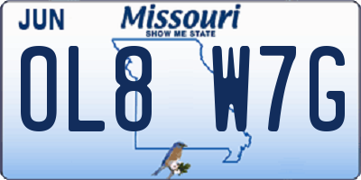 MO license plate OL8W7G