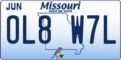 MO license plate OL8W7L
