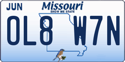 MO license plate OL8W7N