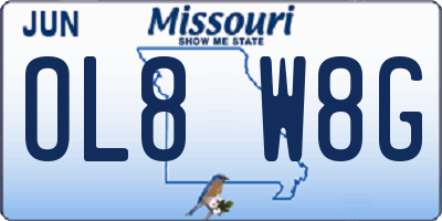 MO license plate OL8W8G