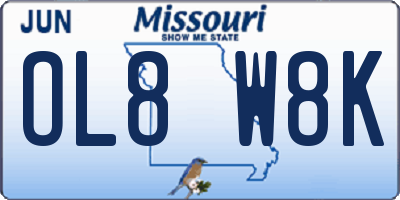 MO license plate OL8W8K