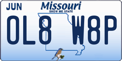 MO license plate OL8W8P