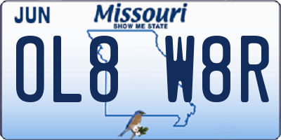 MO license plate OL8W8R
