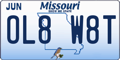 MO license plate OL8W8T