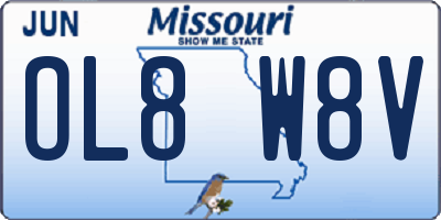 MO license plate OL8W8V