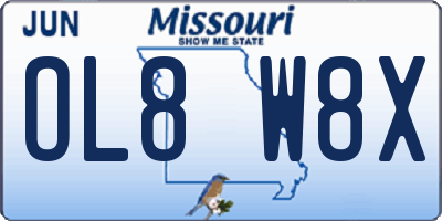 MO license plate OL8W8X