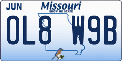 MO license plate OL8W9B