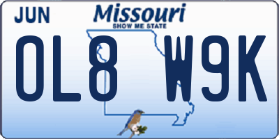 MO license plate OL8W9K