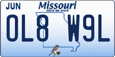 MO license plate OL8W9L