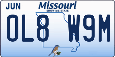 MO license plate OL8W9M