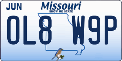 MO license plate OL8W9P