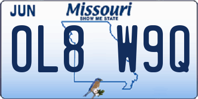 MO license plate OL8W9Q