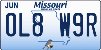 MO license plate OL8W9R