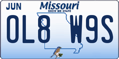 MO license plate OL8W9S