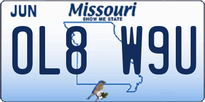 MO license plate OL8W9U
