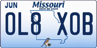 MO license plate OL8X0B