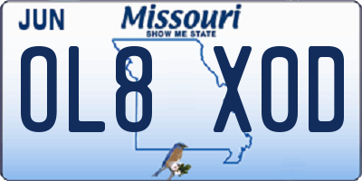 MO license plate OL8X0D