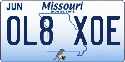 MO license plate OL8X0E