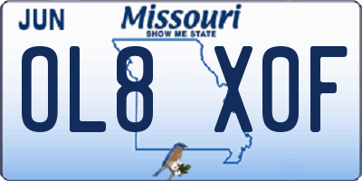 MO license plate OL8X0F