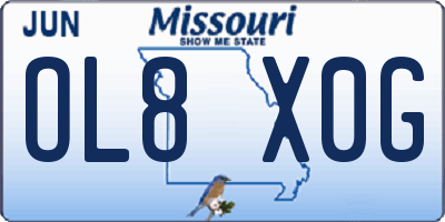 MO license plate OL8X0G