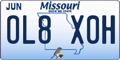 MO license plate OL8X0H