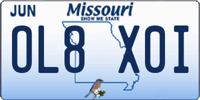 MO license plate OL8X0I