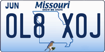 MO license plate OL8X0J