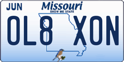 MO license plate OL8X0N