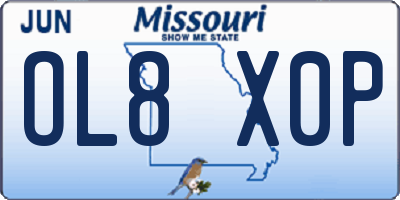 MO license plate OL8X0P