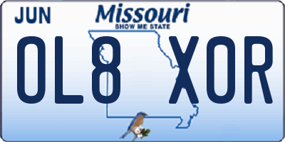 MO license plate OL8X0R