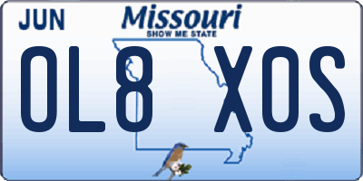 MO license plate OL8X0S