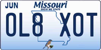 MO license plate OL8X0T