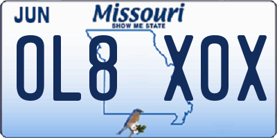 MO license plate OL8X0X