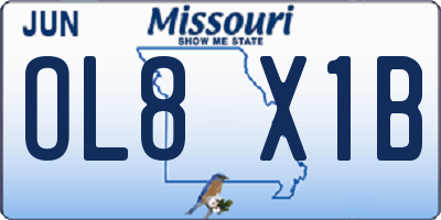 MO license plate OL8X1B