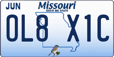 MO license plate OL8X1C