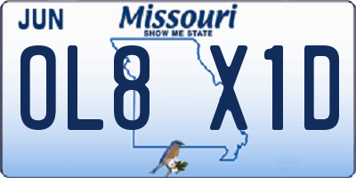MO license plate OL8X1D