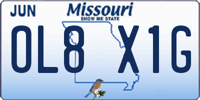 MO license plate OL8X1G
