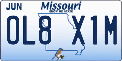 MO license plate OL8X1M