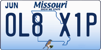 MO license plate OL8X1P