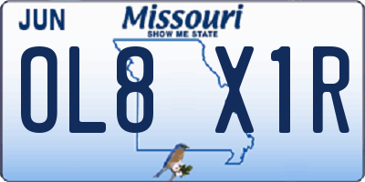 MO license plate OL8X1R