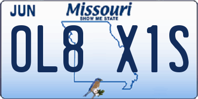 MO license plate OL8X1S