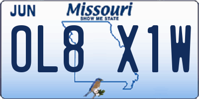 MO license plate OL8X1W