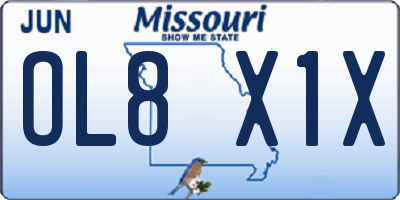 MO license plate OL8X1X