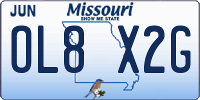 MO license plate OL8X2G