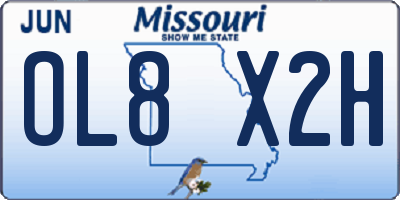 MO license plate OL8X2H