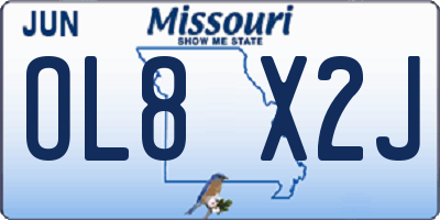MO license plate OL8X2J